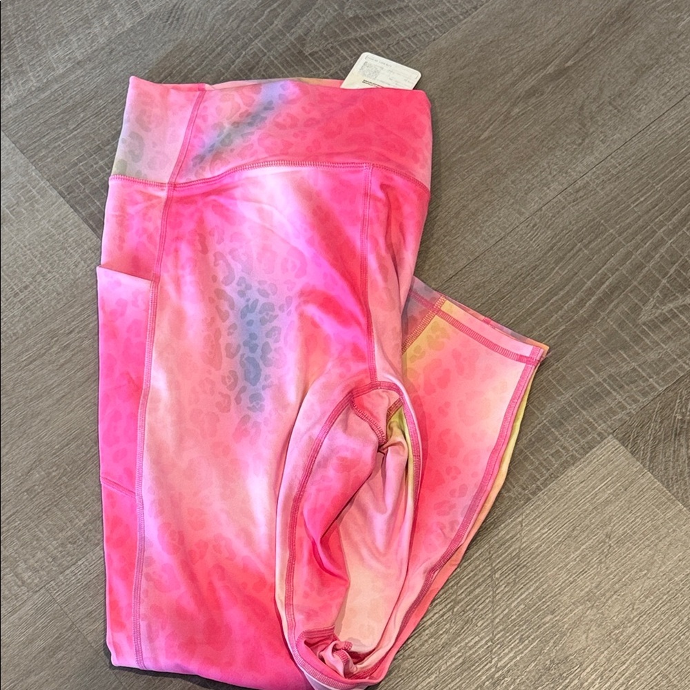 Fabletics Neon Pink Multicolor Leopard-Print Legg… - image 5